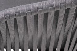 "Бордо" стул плетеный из роупа, каркас алюминий темно-серый (RAL7024) муар, роуп серый 15мм, ткань темно-серая 027