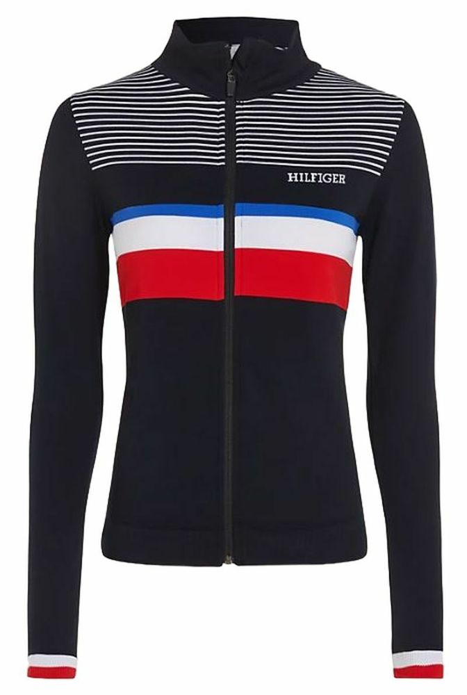 Женская Кофта теннисная Tommy Hilfiger Global STP Seamless Zip Up Long Sleeve - небесный