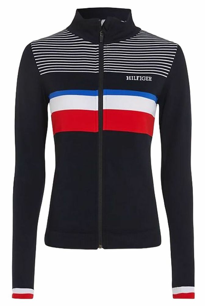 Женская Кофта теннисная Tommy Hilfiger Global STP Seamless Zip Up Long Sleeve - navy