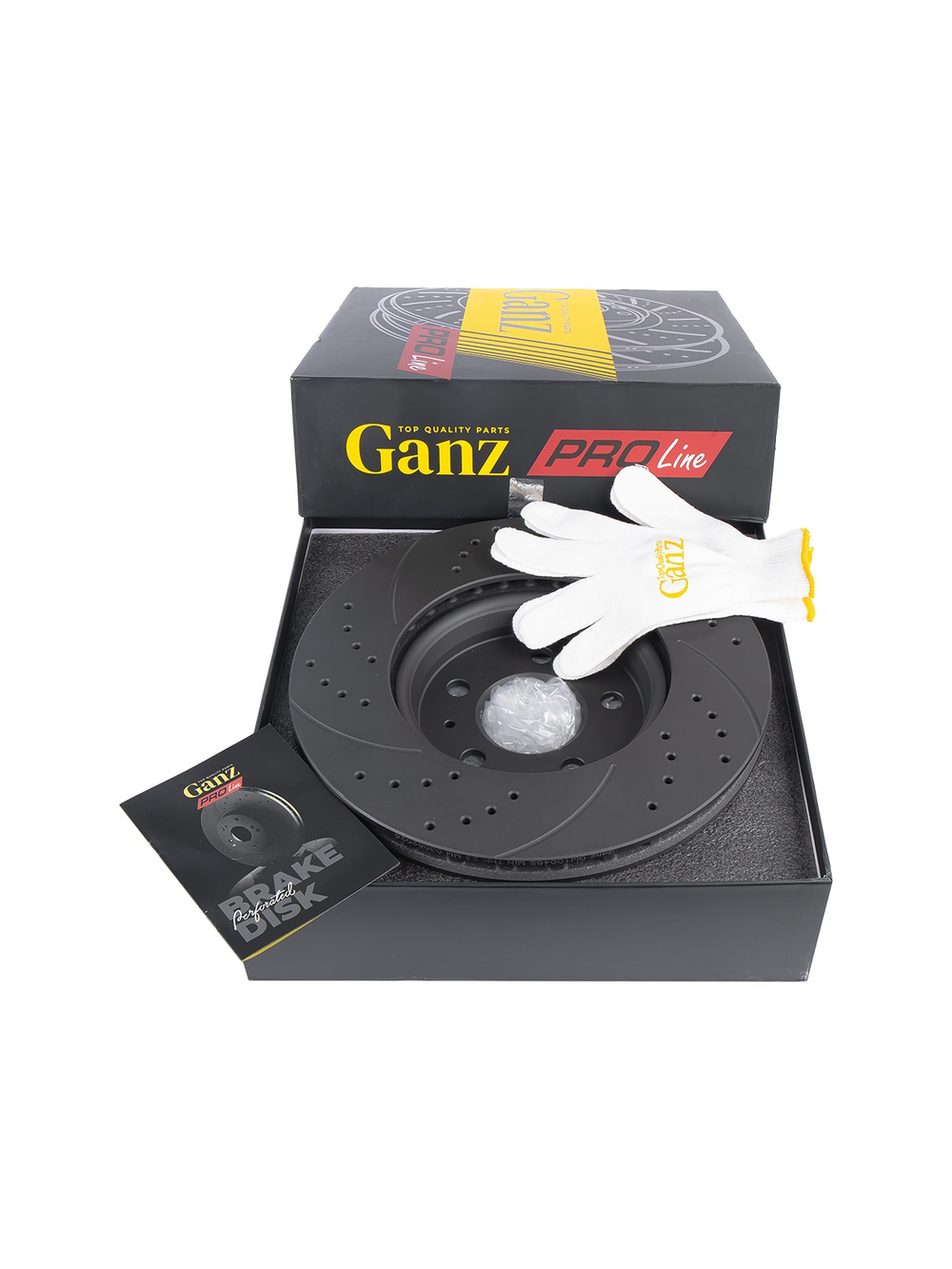 Диск тормозной передний перфорированный PRO-LINE с покрытием комплект AUDI A4/A5 1.8...3.2TFSI+TDI ALL 08->/VENT D=314MM GANZ GIJ10045S