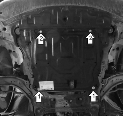 Защита картера двигателя, КПП (2 мм, сталь) для Nissan X-Trail 2007-2015, 2015-2022, Nissan Qashqai 2015-2021, Nissan Rogue Sport 2017-2022 Motodor.71401