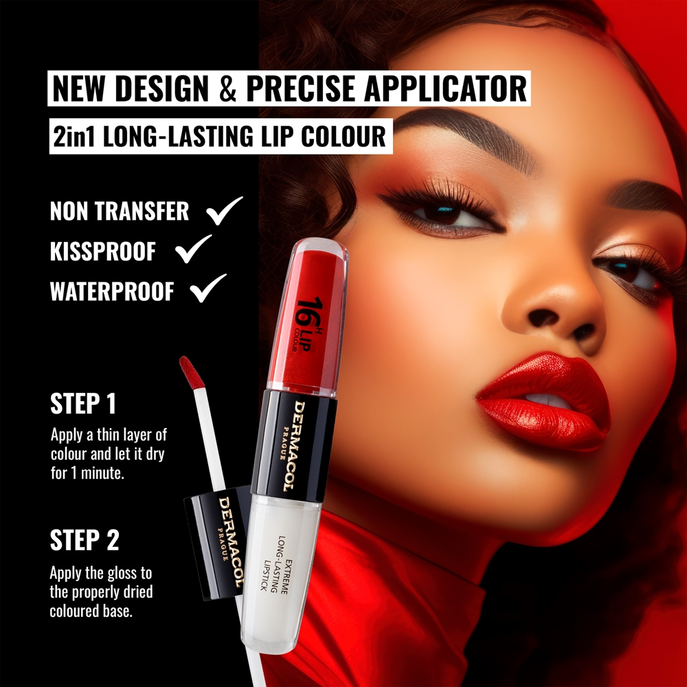 Dermacol 16H Lip Colour - Долговременная помада и блеск для губ оттенок 20 Secret Lovespell, 2 ml