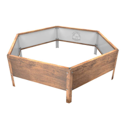 Клумба многоугольная оцинкованная с ножками 1 ярус Темное дерево