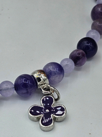 Анклет авторский ручной работы из натуральных камней "Радуга. Фиолетовый"