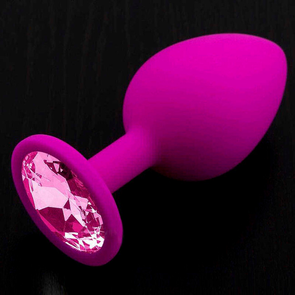 Большая силиконовая пробка с нежно - розовым кристаллом (Цвет: нежно-розовый)