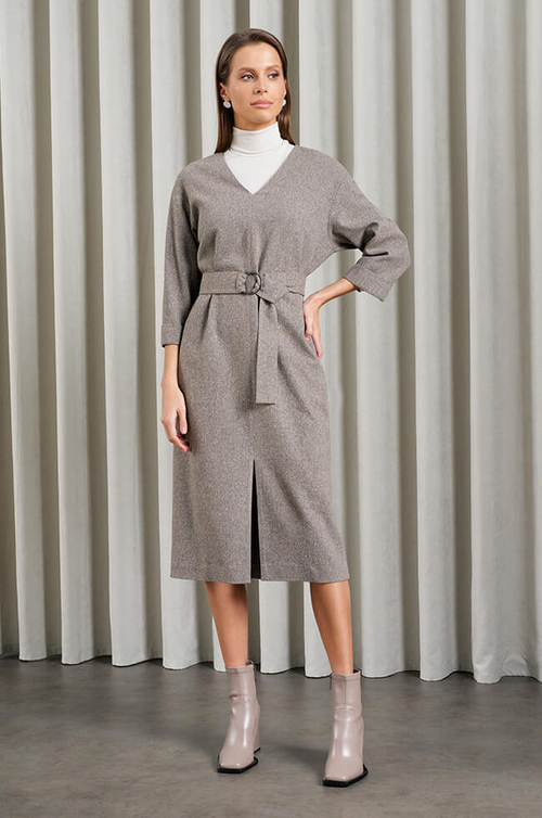 51512 Платье женское (пепельно-бежевый меланж)