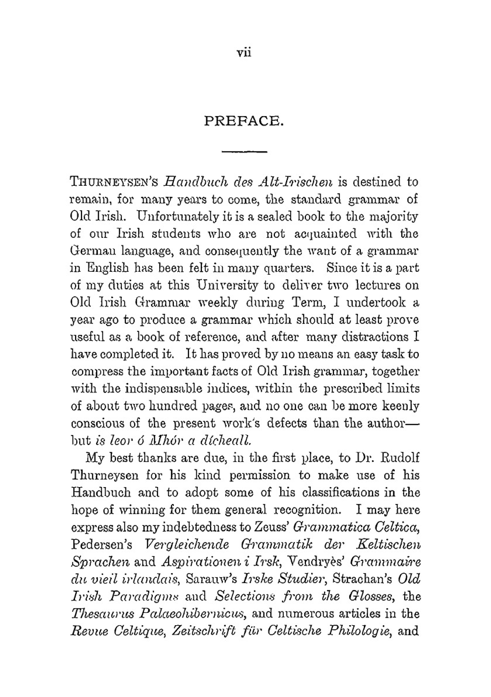 A grammar of Old Irish | Frederick William O'Connell