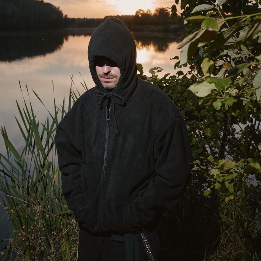 Худи Смерч оверсайз на молнии Флиска #7 черное