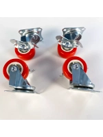 Колесо мебельное с поворотным колесом и тормозом, 4 шт