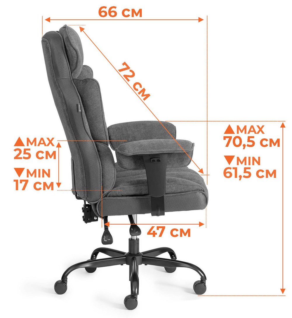 Кресло Comfy BL ткань, серый