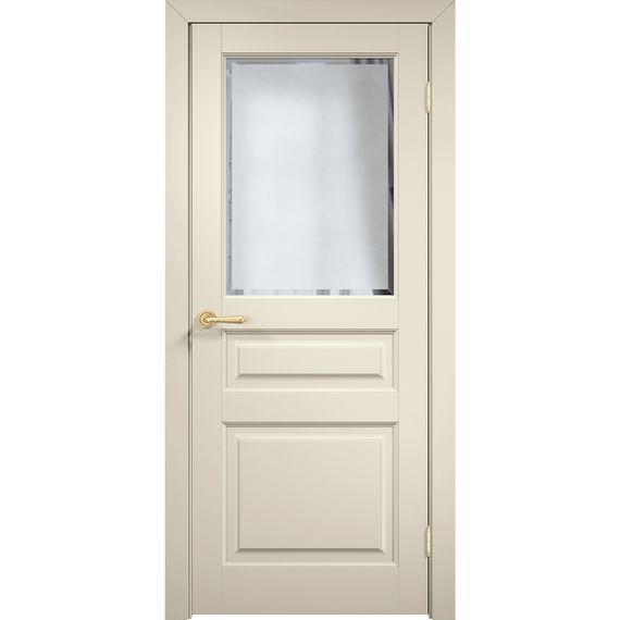 Фото межкомнатной двери эмаль Дверцов Алькамо цвет жемчужно-белый RAL 1013 остеклённая