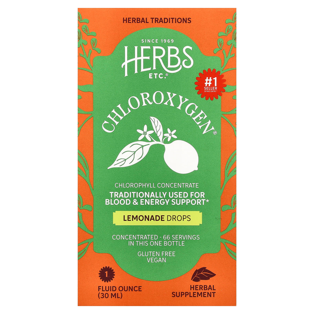 Herbs Etc., ChlorOxygen® в каплях, со вкусом лимонада, 30 мл (1 жидк. унция)