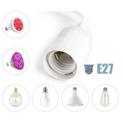 Патрон E27 с проводом и выключателем 1.8м Орбита OT-ELS11 Белый