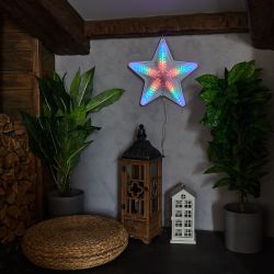 ULD-H4748-045-DTA MULTI IP20 STAR Фигура светодиодная Звезда. 47х48 см. Подвесная. 45 светодиодов. Красный. зеленый. синий свет. Провод прозрачный. TM Uniel.