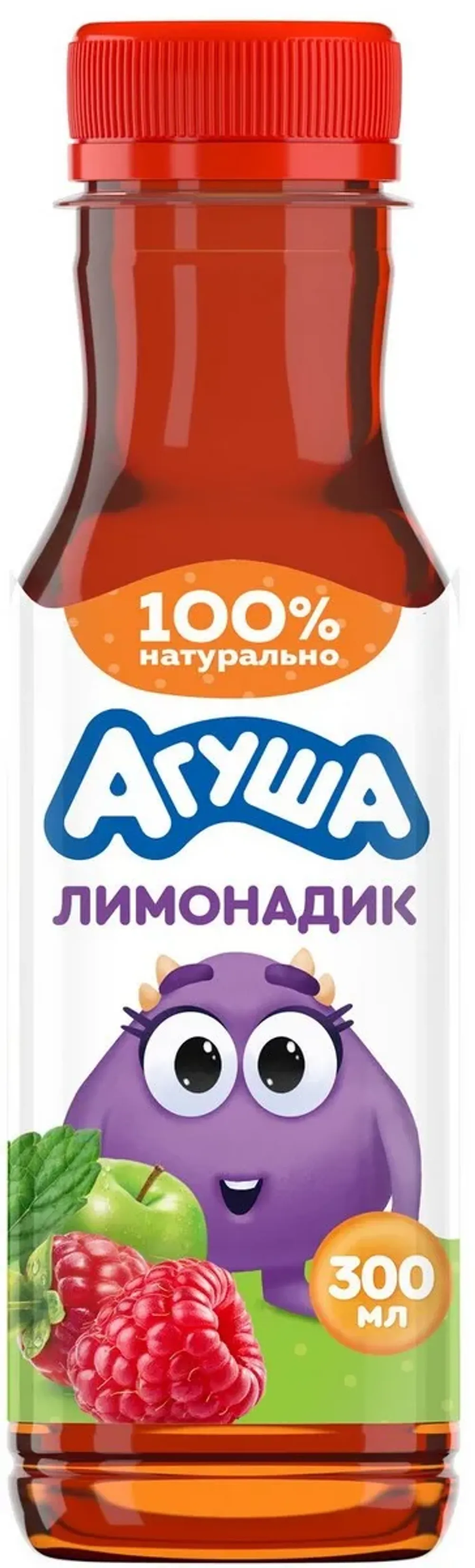 Лимонадик АГУША яблоко малина мелисса 300мл