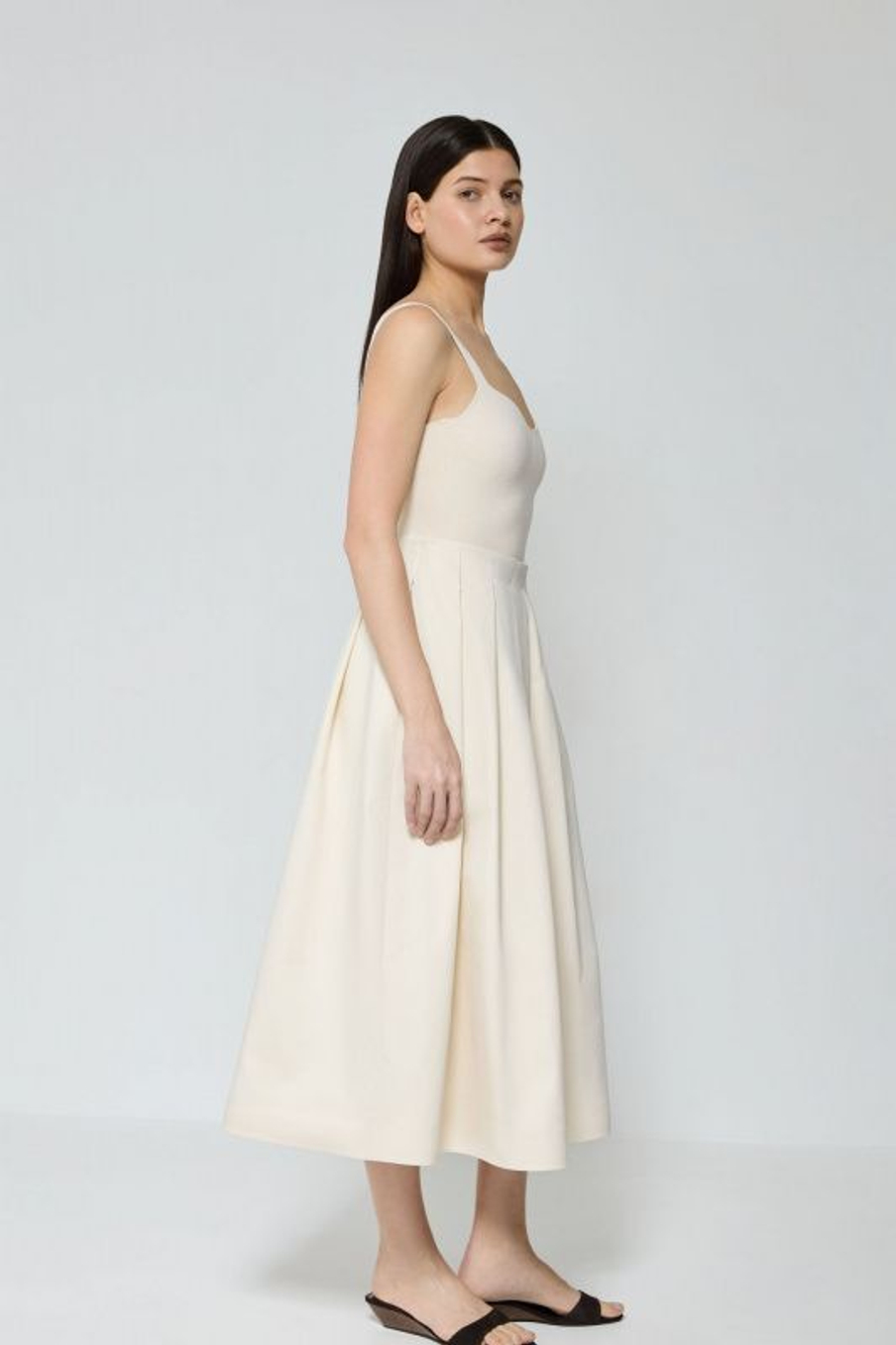 Юбка в складку из костюмной ткани