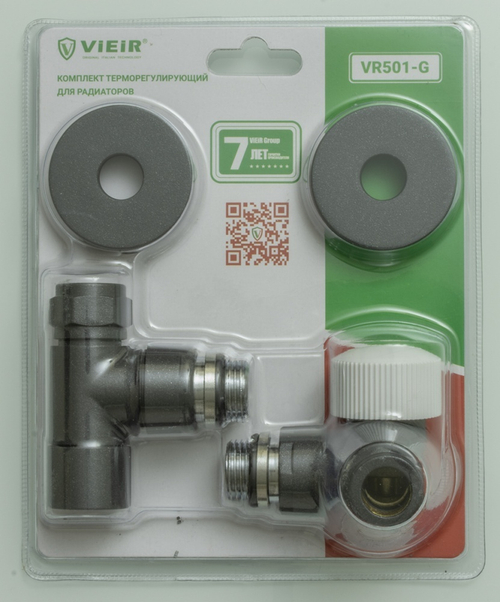 Комплект терморегулирующий 1/2 - Ф15мм (ГРАФИТ)  ViEiR  (36/6/1шт)