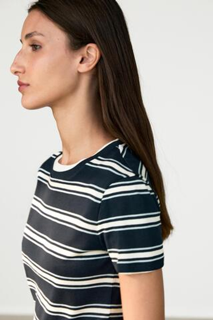 Massimo Dutti Двойная футболка в полоску с короткими рукавами, синий