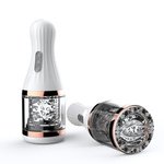 Вибромастурбатор-ротатор с голосовым сопровождением Dibe Rotobator Bea Masturbation Cup (Цвет: белый с прозрачным)