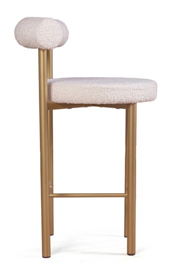 Стул полубарный BIGGI, букле белый, опоры золото