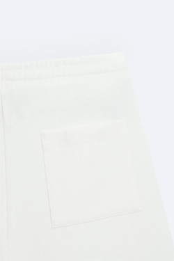 ZARA ШОРТЫ SOFT В РУБЧИК, ЖЕЛТОВАТО-БЕЛЫЙ