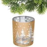 Подсвечник «Снежный лес» 8,5*10 см, Золото