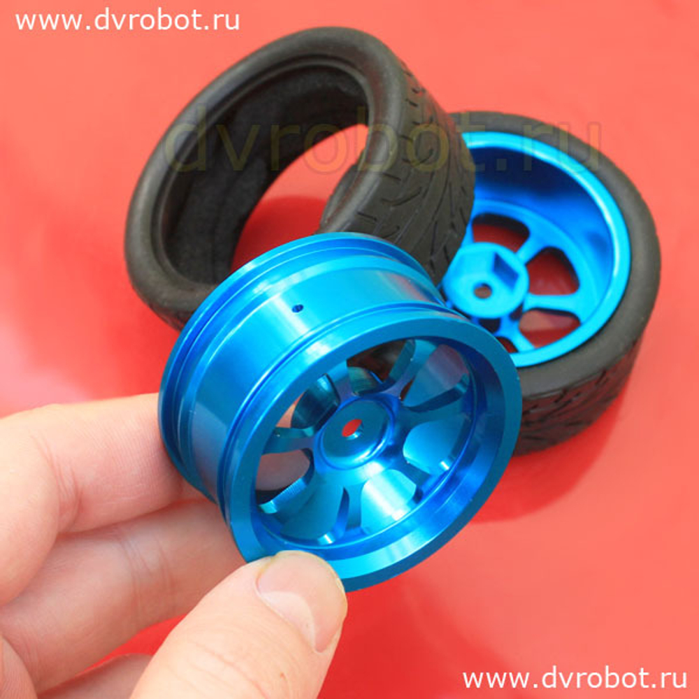 Металлические колеса 65мм/синий/-4шт
