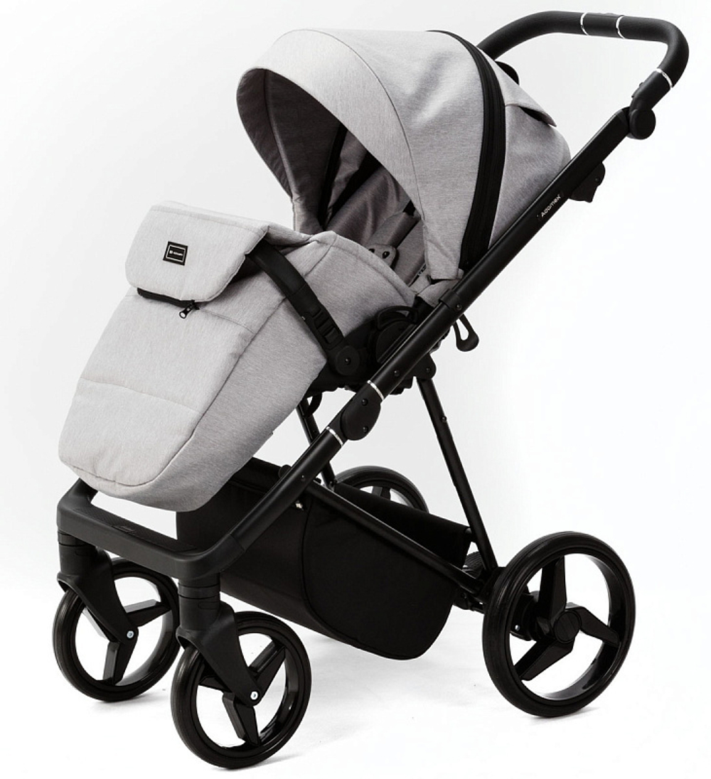Детская коляска Adamex Blanc 2 в 1 BL-PS46 TIP (СВЕТЛО-СЕРЫЙ+СВЕТЛО-СЕРАЯ КОЖА)