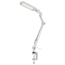 Настольный светильник ЭРА NLED-496-12W-S светодиодный на струбцине серебро | Светодиодные настольные лампы
