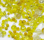 МБ-11 Хрустальные бусины, форма: МИКС, цвет: Желтый, 25 гр.