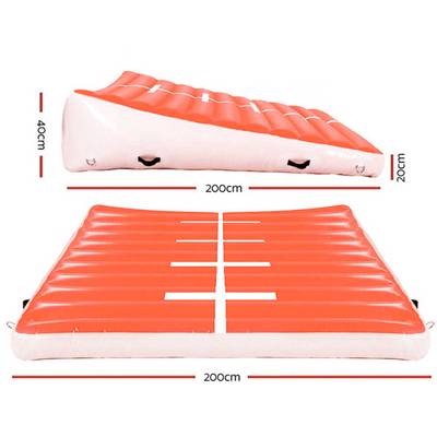 Надувной гимнастический мат-коврик «Старт» для занятий 2×2×0,4 м, красный