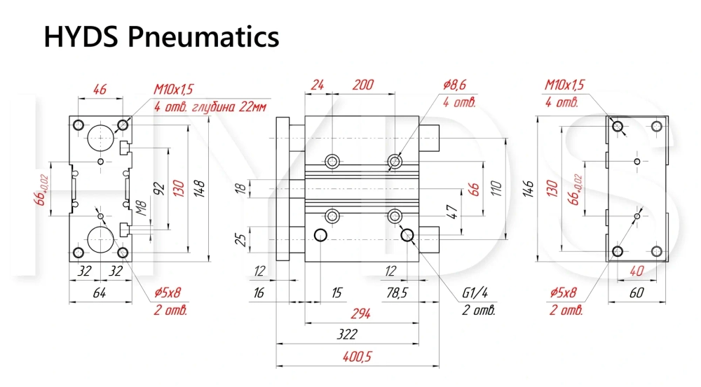 MGPM50TF-250Z Пневмоцилиндр