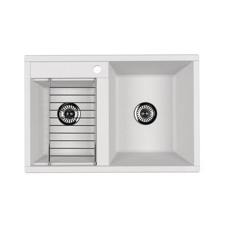 Кухонная мойка AQUATON Делия 78 двойная раковина Жемчуг