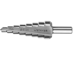STAYER 6-20 мм, 8 ступеней, сталь HSS, ступенчатое сверло (29660-6-20-8)