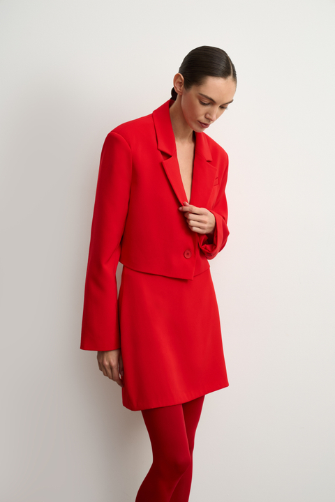 Юбка мини из костюмной ткани