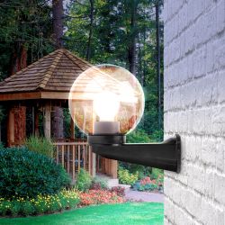 Садово-парковый светильник ЭРА НБУ 01-60-205 шар дымчатый настенный IP44 Е27 max60Вт d200mm | Садово-парковые светильники