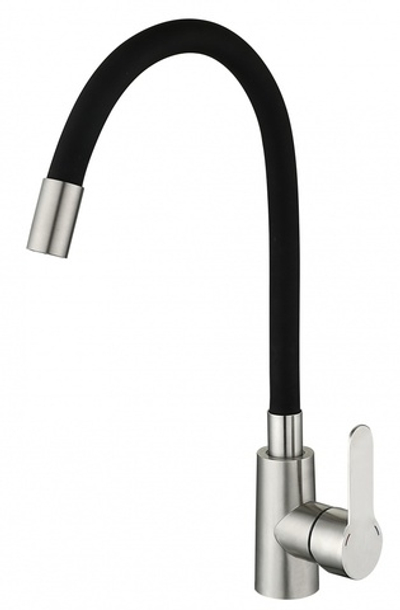 15045-C См-ль од. для кухни НЕРЖ с гиб. изливом (САТ.+ЧЕР.) ViEiR (10/1шт)