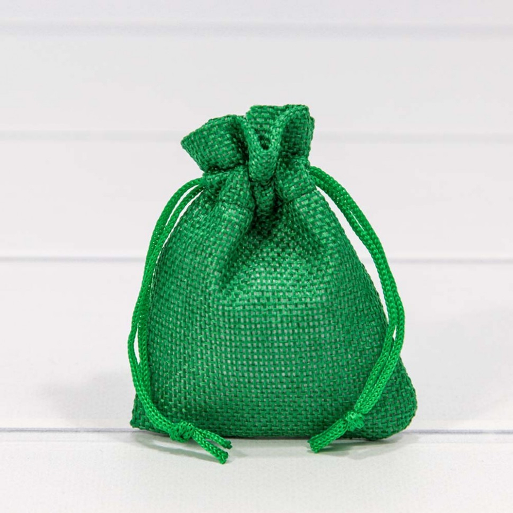 Мешочек 7х9см Лен искусственный (Зеленый)