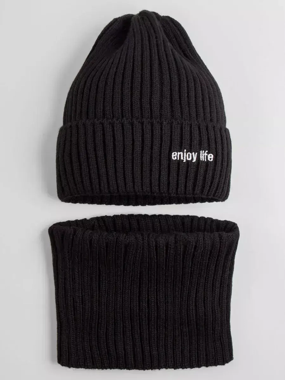 Шапка детская осенняя со снудом серая