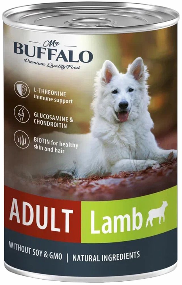 Mr.Buffalo 400г конс. Lamb Влажный корм для взрослых собак Ягненок