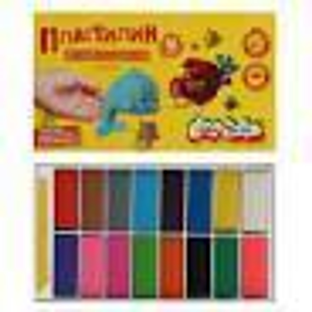 Пластилин классический 16 цветов, 240 гр, со стеком (Каляка-Маляка)