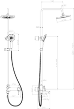 LM3862C Смеситель для ванны с верхней душ лейкой Тропический дождь, с поворотным изл, хром