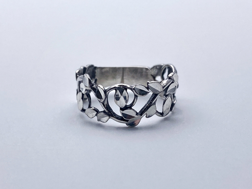 Кольцо из серебра/Частичное чернение
