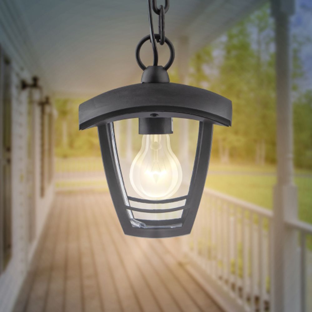 Садово-парковый светильник ЭРА «Марсель» НСУ 07-40-001 черный 4-гранный подвесной IP44 Е27 max60Вт