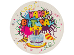Тарелки бумажные 6шт 23см "Happy Birthday" Волшебная страна