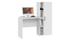 Стол письменный с полками и шкафом Белый Ясень 133,4х50х135 см