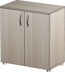 Стеллаж низкий закрытый Стандарт Про ясень шимо светлый