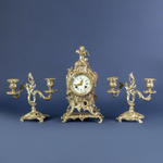 Антикварный каминный часовой гарнитур