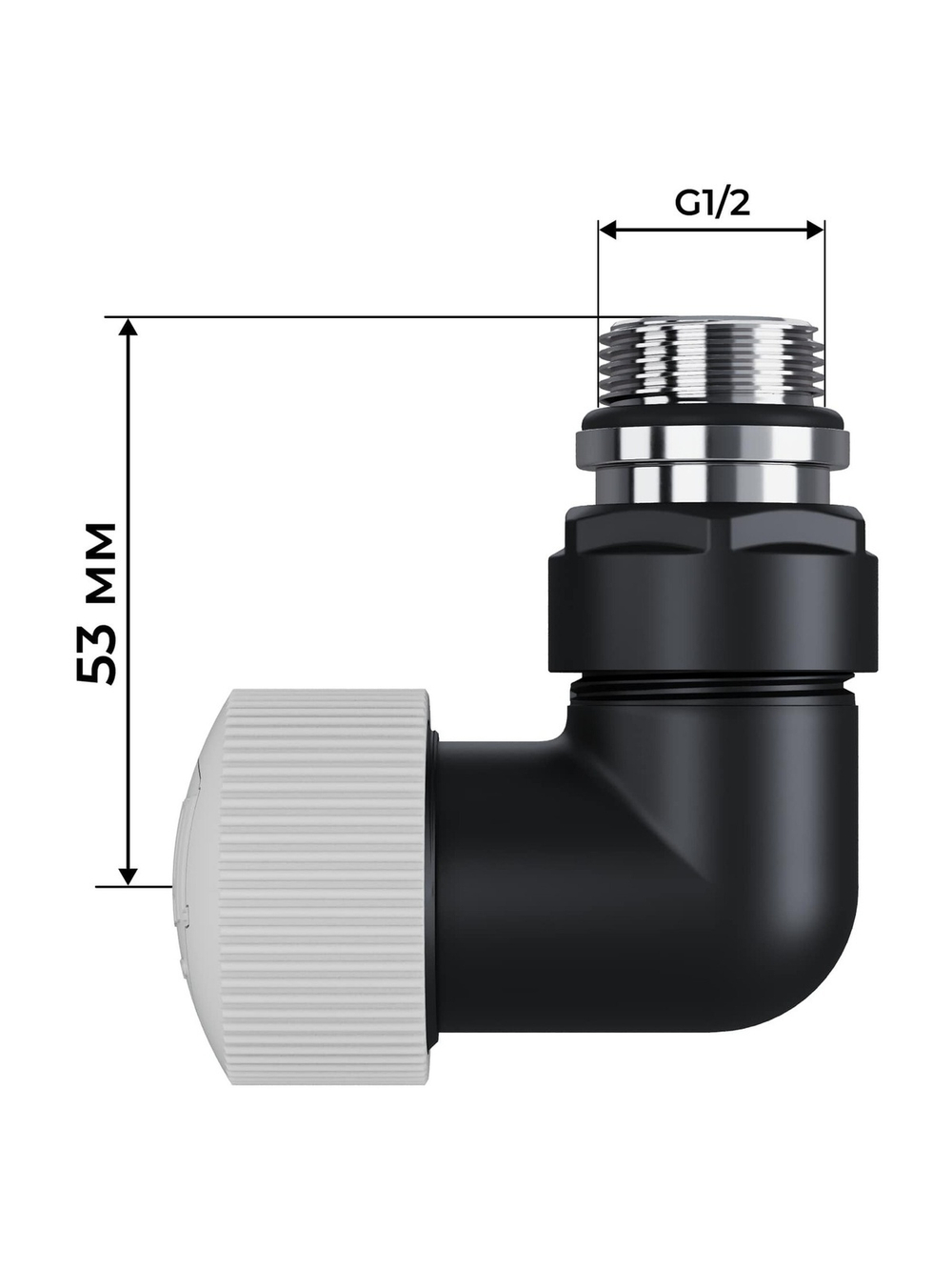 Набор термостатический трехосевой Royal Thermo Design Pro 15мм М30х1,5 (Черный)