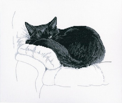 "Среди черных котов"-M668  вышивка